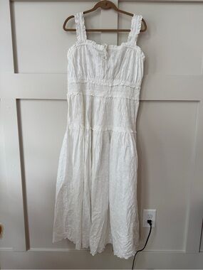 Gap x Doen - White Eyelet Sundress with Smocked Bodice